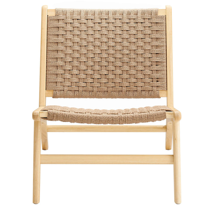 Saoirse Woven Rope Wood Accent Lounge Chair by Modway