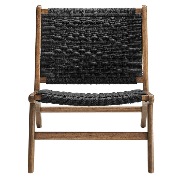 Saoirse Woven Rope Wood Accent Lounge Chair by Modway