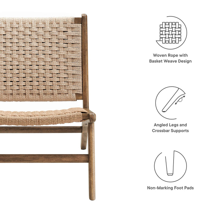 Saoirse Woven Rope Wood Accent Lounge Chair by Modway