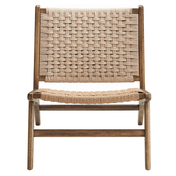 Saoirse Woven Rope Wood Accent Lounge Chair by Modway