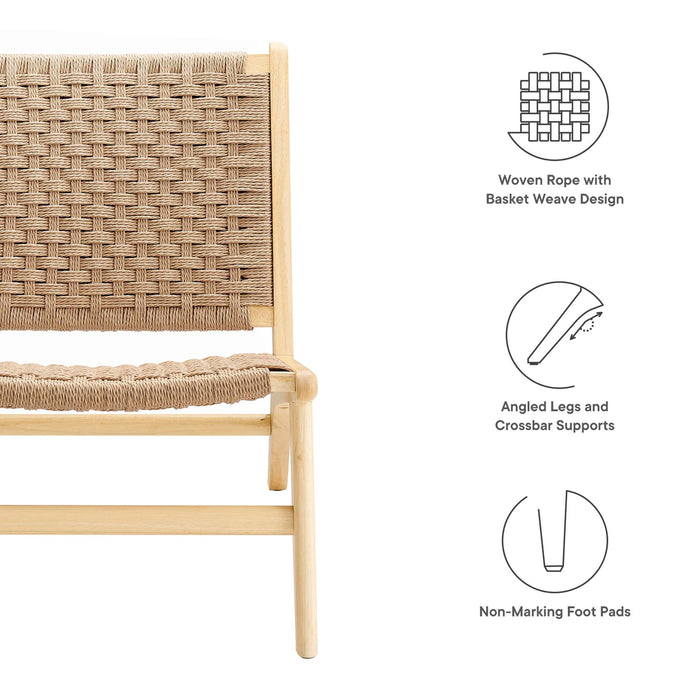 Saoirse Woven Rope Wood Accent Lounge Chair by Modway