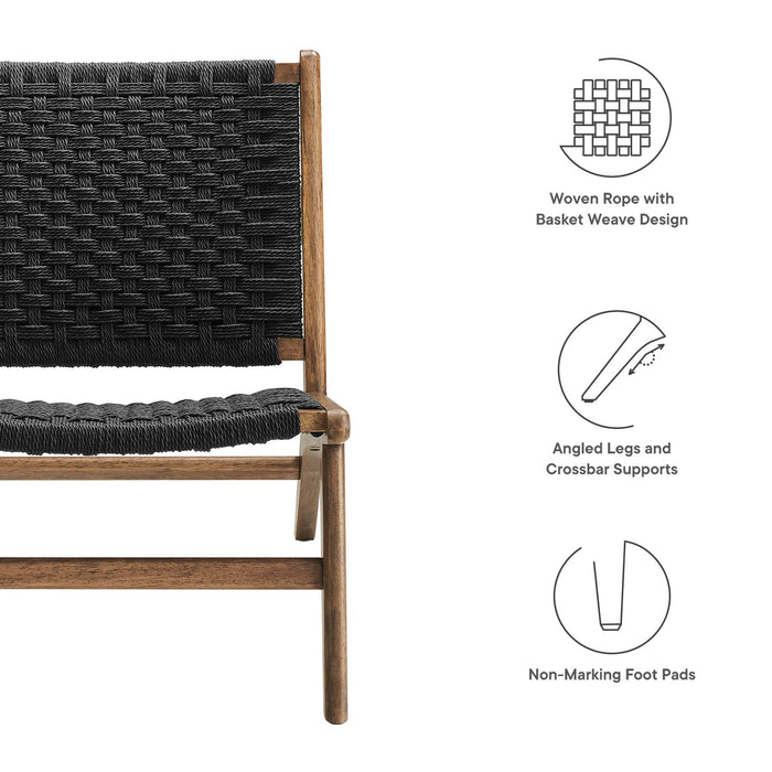 Saoirse Woven Rope Wood Accent Lounge Chair by Modway