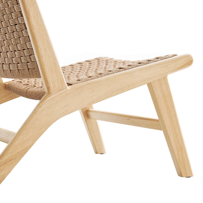 Saoirse Woven Rope Wood Accent Lounge Chair by Modway