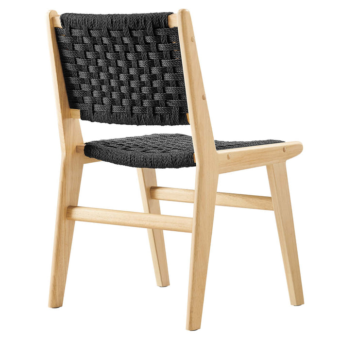 Saoirse Woven Rope Wood Dining Side Chair Set of 2 by Modway