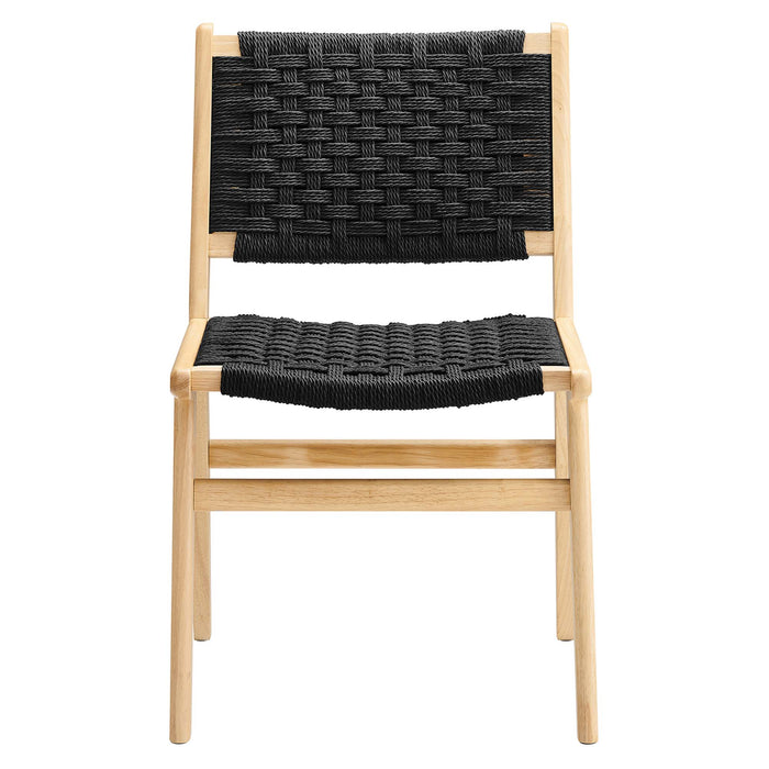 Saoirse Woven Rope Wood Dining Side Chair Set of 2 by Modway