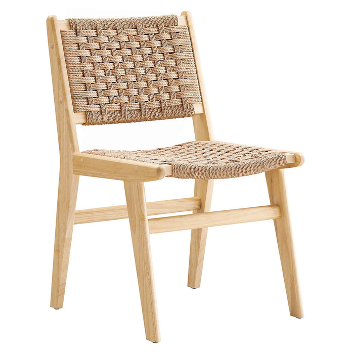 Saoirse Woven Rope Wood Dining Side Chair Set of 2 by Modway