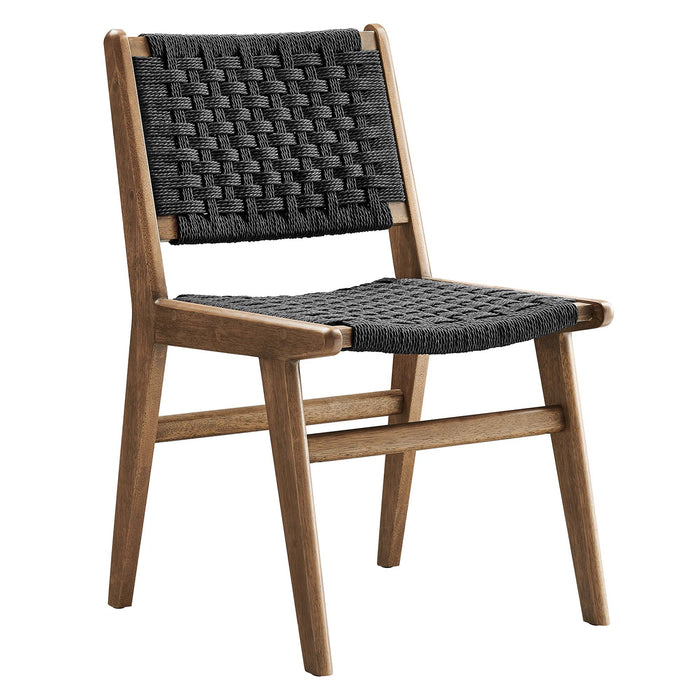 Saoirse Woven Rope Wood Dining Side Chair Set of 2 by Modway