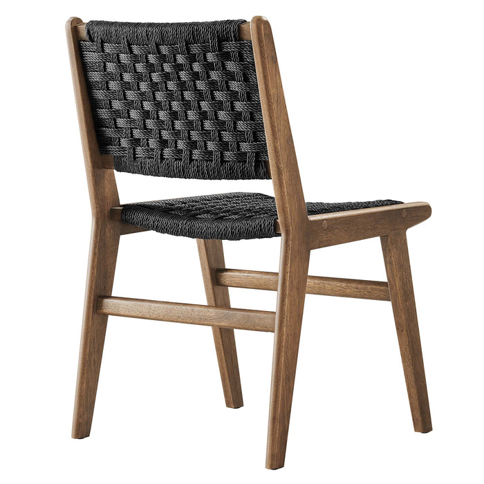 Saoirse Woven Rope Wood Dining Side Chair Set of 2 by Modway