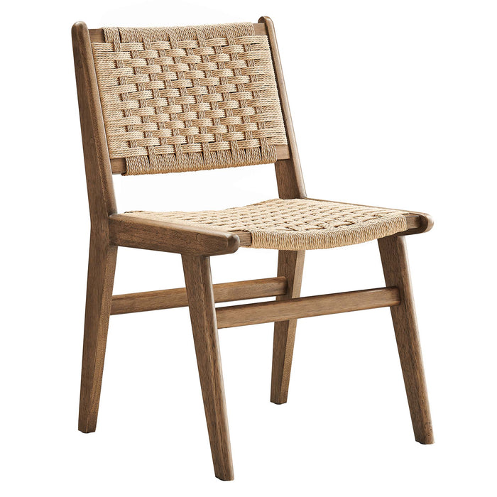 Saoirse Woven Rope Wood Dining Side Chair Set of 2 by Modway