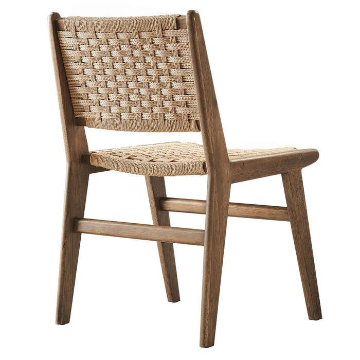 Saoirse Woven Rope Wood Dining Side Chair Set of 2 by Modway