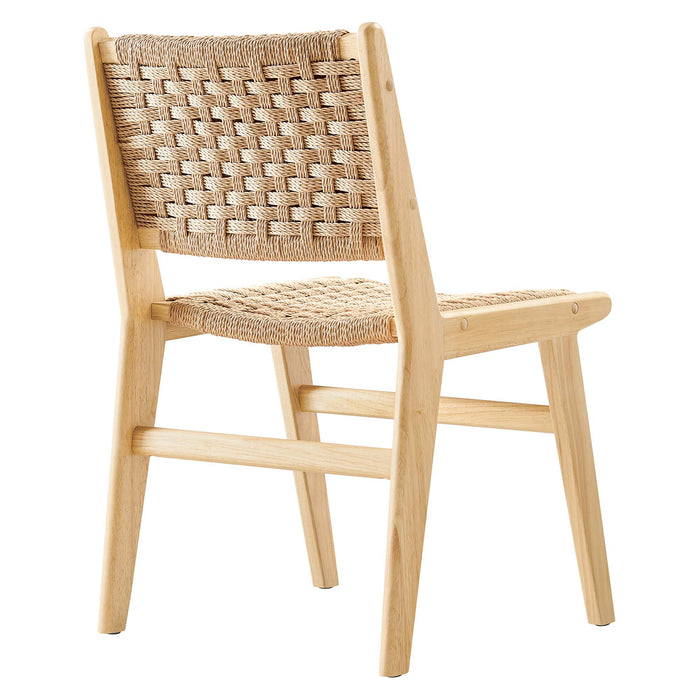 Saoirse Woven Rope Wood Dining Side Chair Set of 2 by Modway