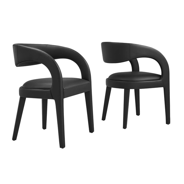 Pinnacle Vegan Leather Dining Chair Set of 2 by Modway