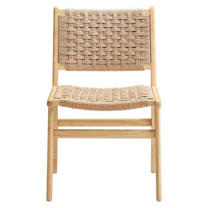 Saoirse Woven Rope Wood Dining Side Chair Set of 2 by Modway