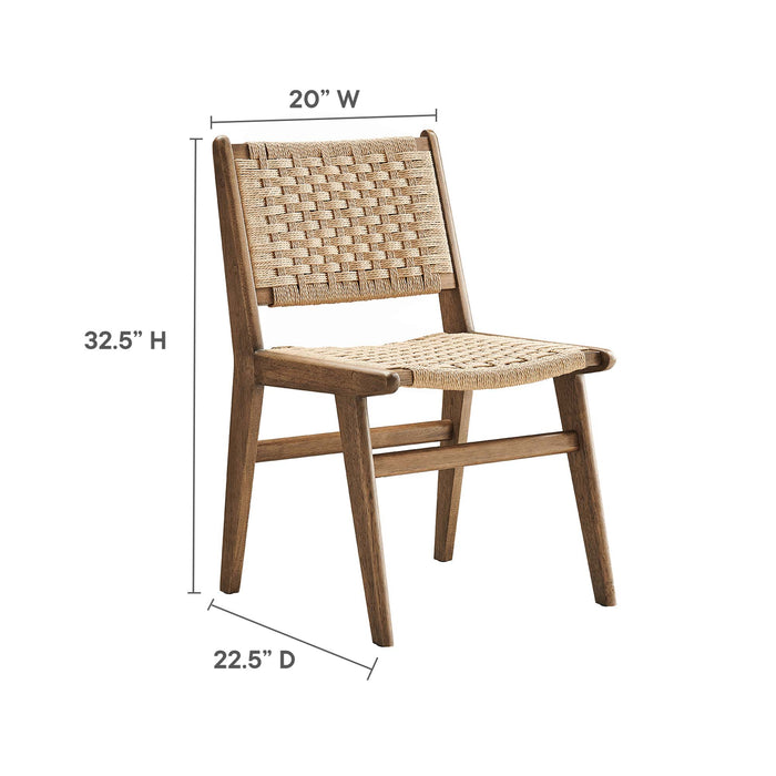 Saoirse Woven Rope Wood Dining Side Chair Set of 2 by Modway