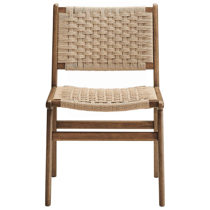 Saoirse Woven Rope Wood Dining Side Chair Set of 2 by Modway