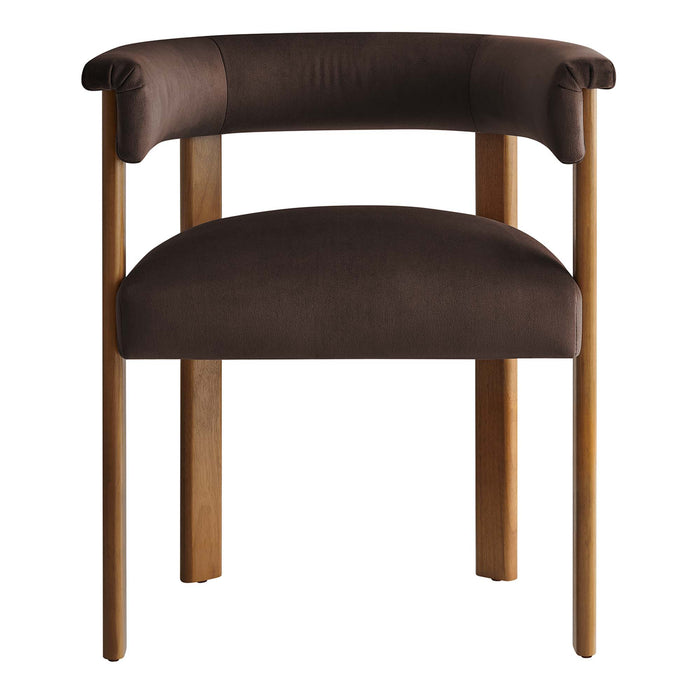 Imogen Performance Velvet Barrel Dining Chairs Set of 2 by Modway