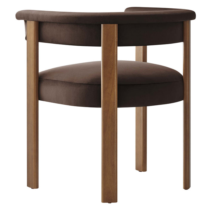 Imogen Performance Velvet Barrel Dining Chairs Set of 2 by Modway