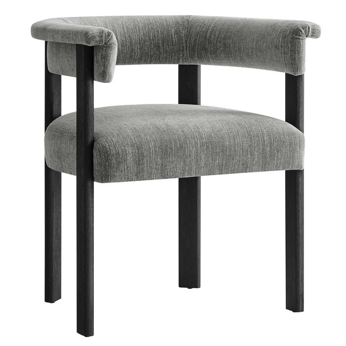 Imogen  Fabric Upholstered Barrel Dining Chairs Set of 2 by Modway