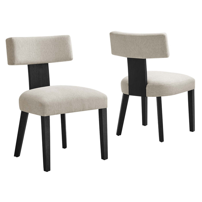 Nalani Fabric Upholstered Dining Chairs Set of 2 by Modway