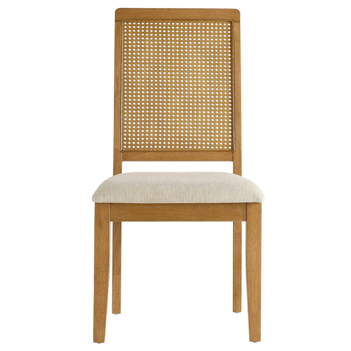 Arlo Faux Rattan and Wood Dining Side Chairs Set of 2 by Modway