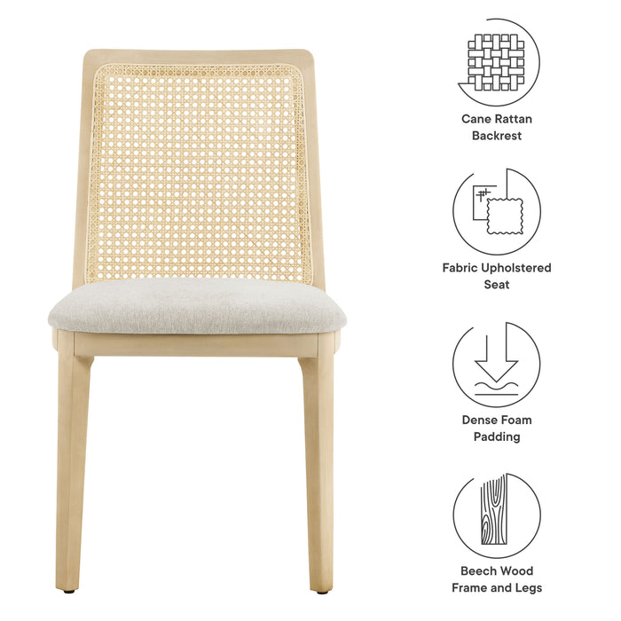 Monarch Wood and Rattan Dining Side Chair by Modway