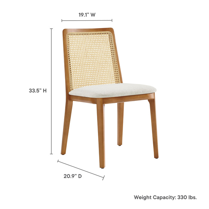 Monarch Wood and Rattan Dining Side Chair by Modway