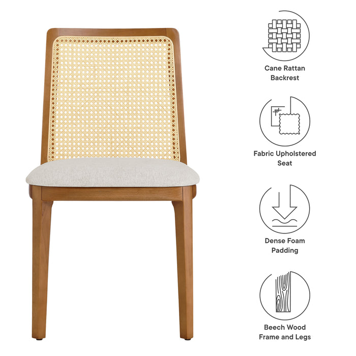 Monarch Wood and Rattan Dining Side Chair by Modway