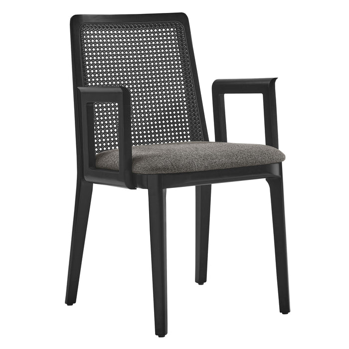 Monarch Wood and Rattan Dining Armchair by Modway