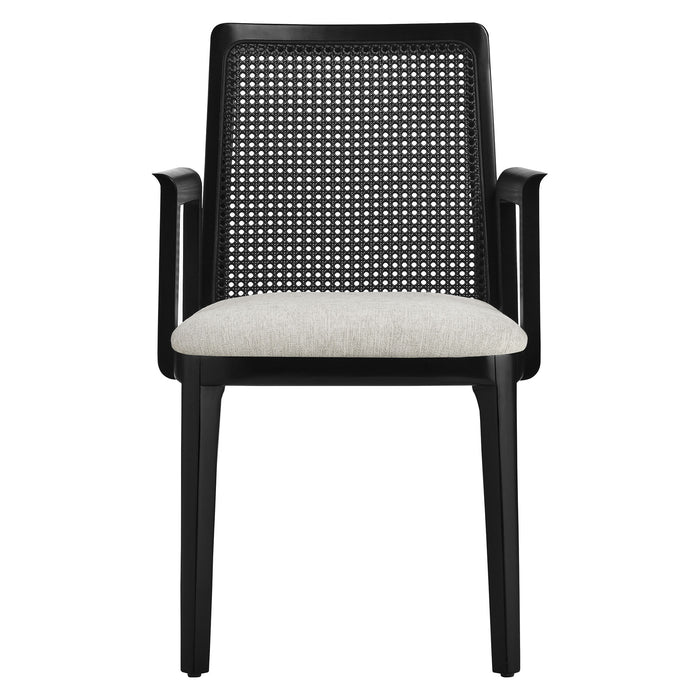 Monarch Wood and Rattan Dining Armchair by Modway