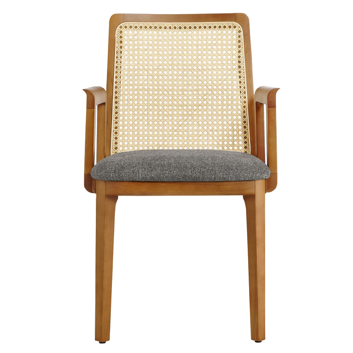 Monarch Wood and Rattan Dining Armchair by Modway