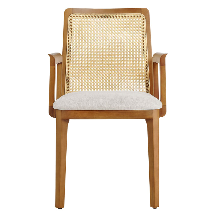 Monarch Wood and Rattan Dining Armchair by Modway