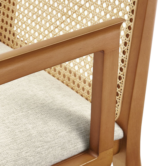 Monarch Wood and Rattan Dining Armchair by Modway