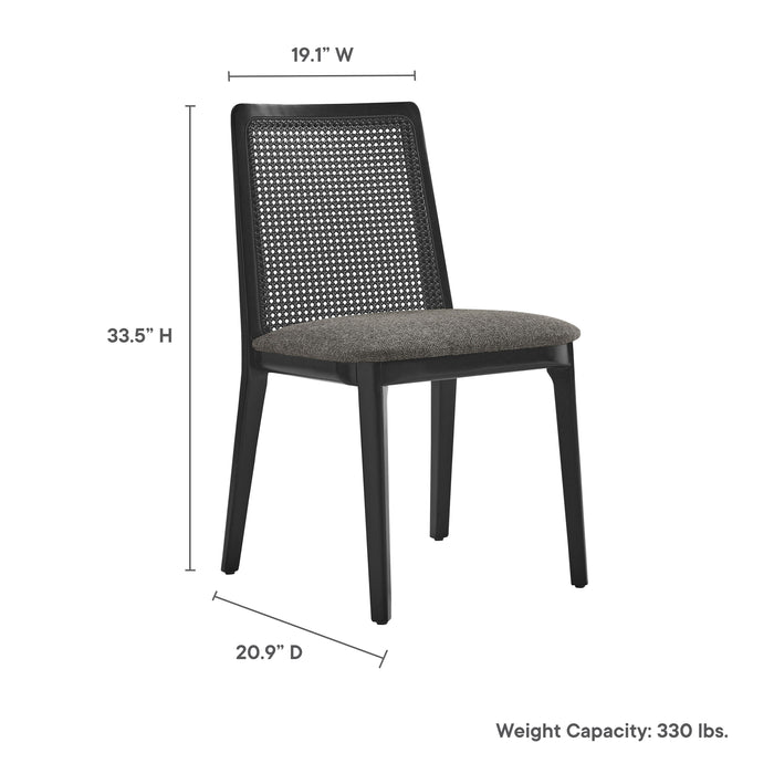 Monarch Wood and Rattan Dining Side Chair by Modway