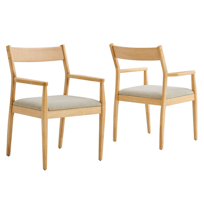 Solara Fabric Wood Dining Armchairs Set of 2 by Modway