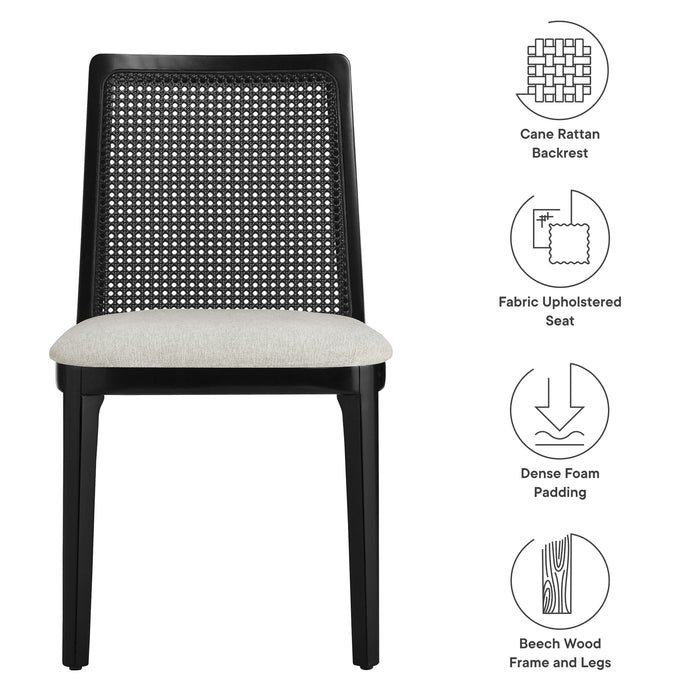 Monarch Wood and Rattan Dining Side Chair by Modway