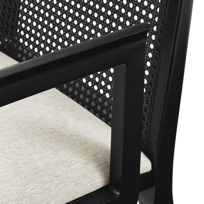 Monarch Wood and Rattan Dining Armchair by Modway