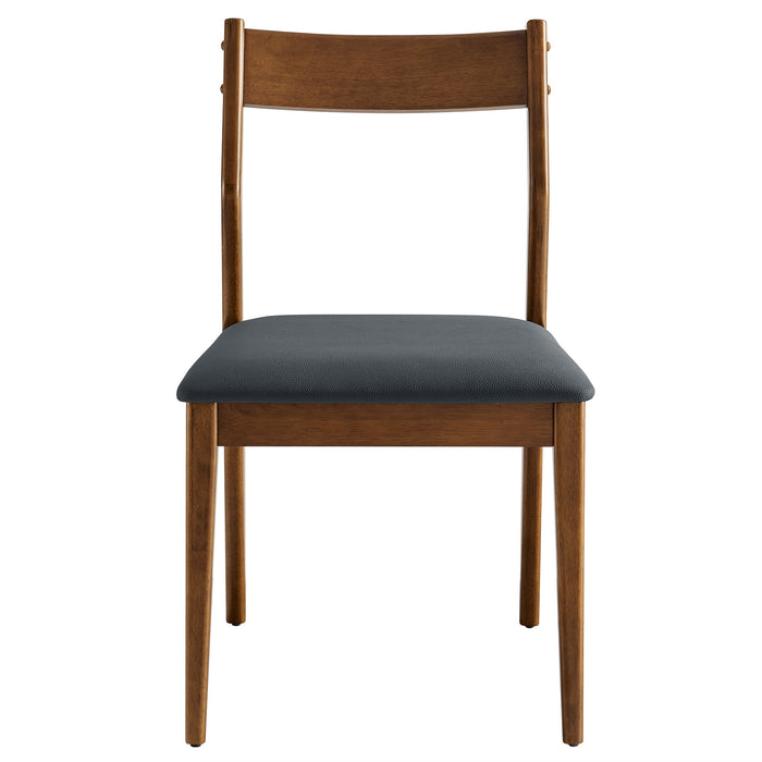 Solara Vegan Leather Wood Dining Side Chairs Set of 2 by Modway