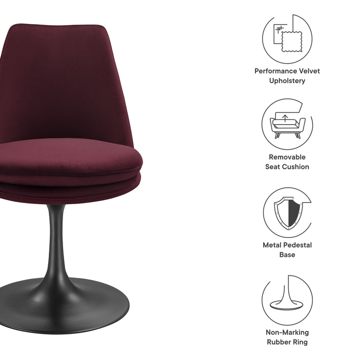 Lippa Performance Velvet Swivel Dining Chair by Modway