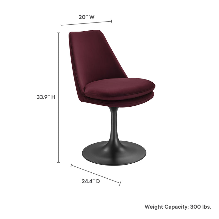 Lippa Performance Velvet Swivel Dining Chair by Modway