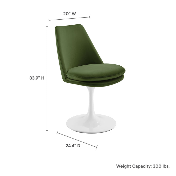 Lippa Performance Velvet Swivel Dining Chair by Modway