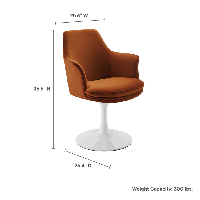 Lippa Performance Velvet Swivel Dining Armchair by Modway