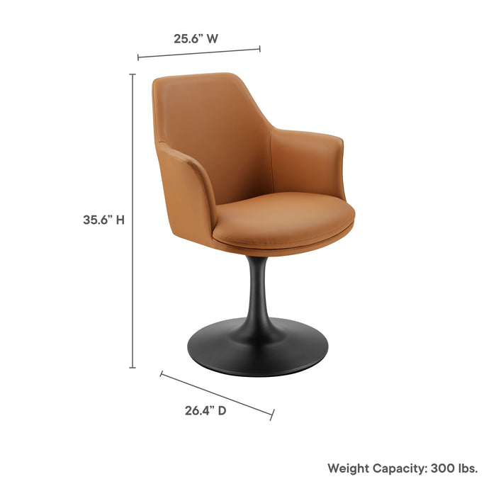 Lippa Vegan Leather Swivel Dining Armchair by Modway