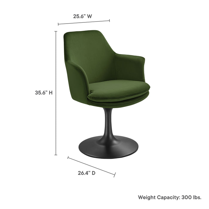 Lippa Performance Velvet Swivel Dining Armchair by Modway