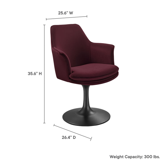 Lippa Performance Velvet Swivel Dining Armchair by Modway