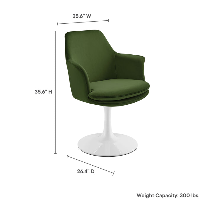 Lippa Performance Velvet Swivel Dining Armchair by Modway