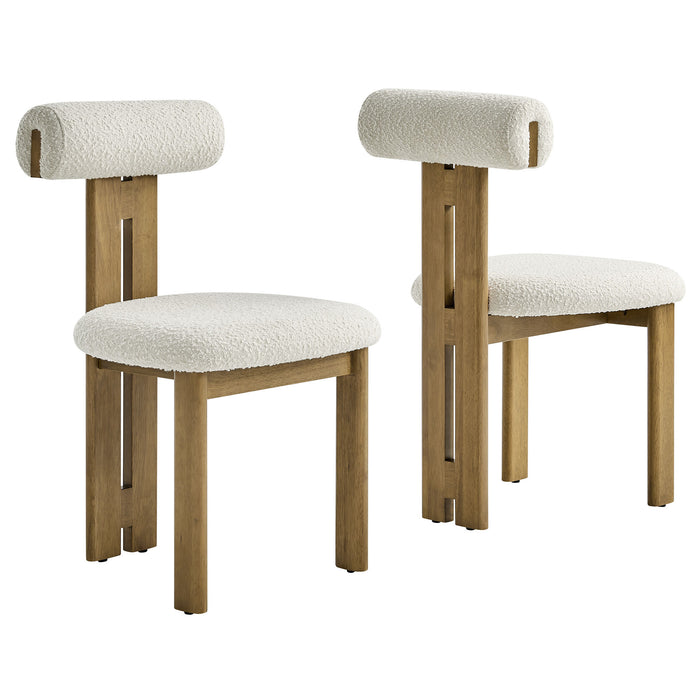 Torian Boucle Fabric Dining Chair Set of 2 by Modway