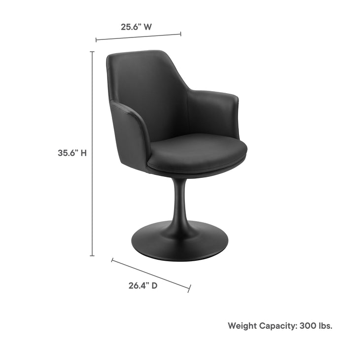 Lippa Vegan Leather Swivel Dining Armchair by Modway