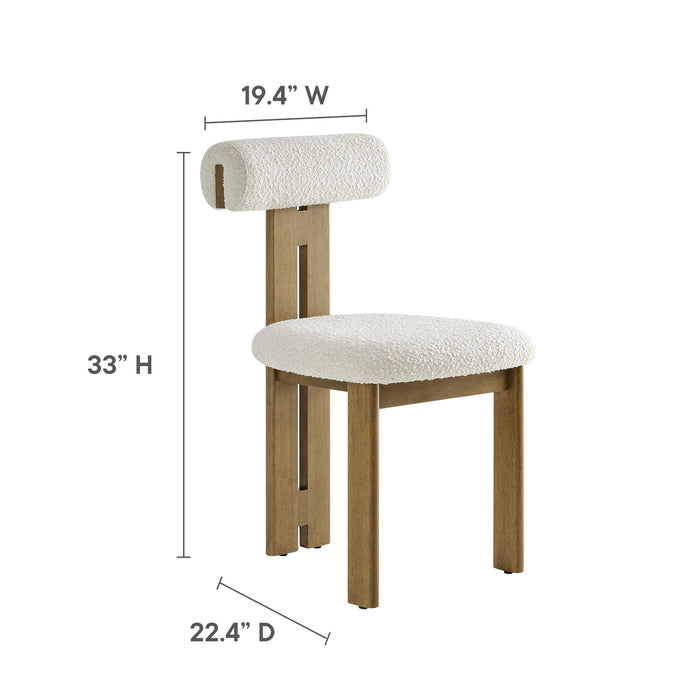 Torian Boucle Fabric Dining Chair Set of 2 by Modway