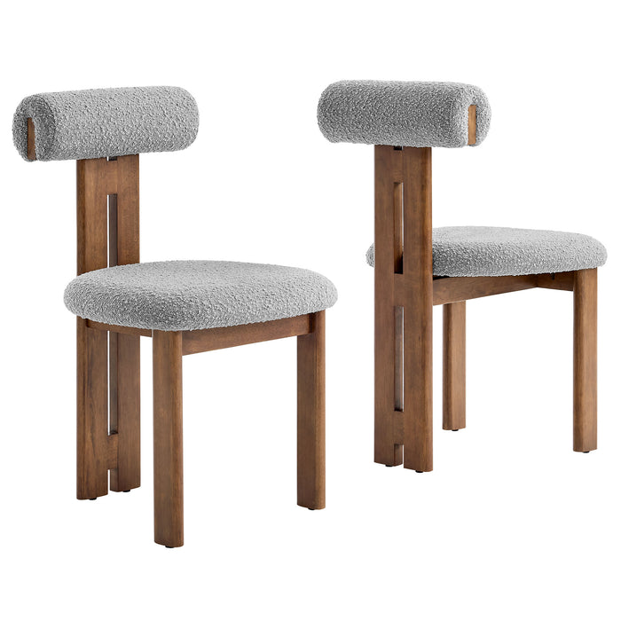 Torian Boucle Fabric Dining Chair Set of 2 by Modway