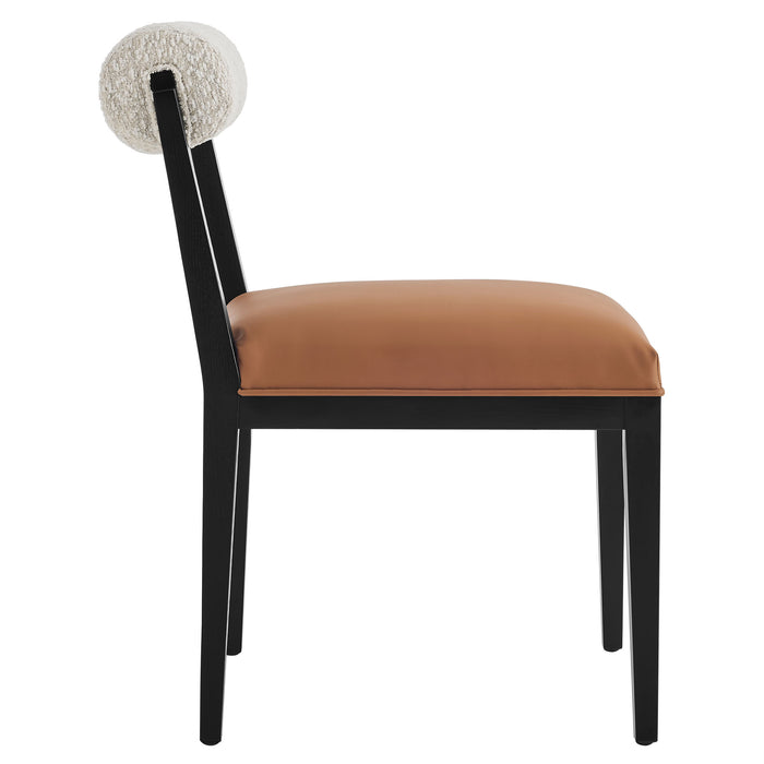 Kai Boucle and Vegan Leather Dining Chair by Modway